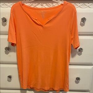 Chicos Women's Orange V-Neck Top- Size  2